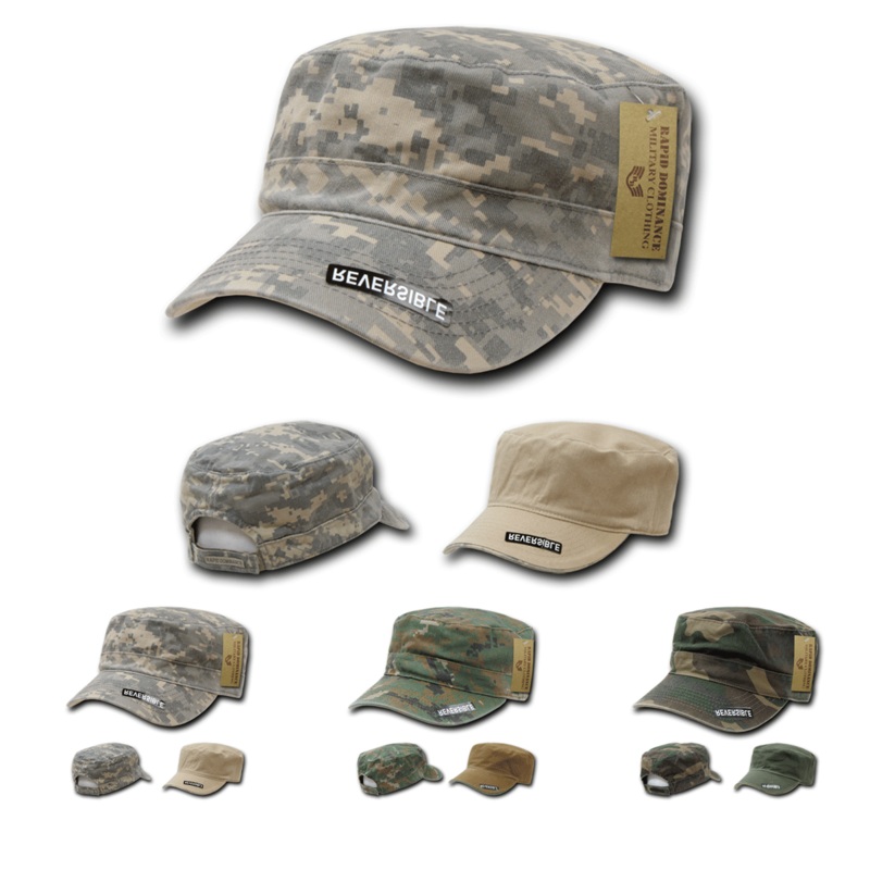 Reversible Flat Top Cap Camo GI BDU Fatigue Hat Military Patrol – Rapid Dominance R98 Universal Digital Camo