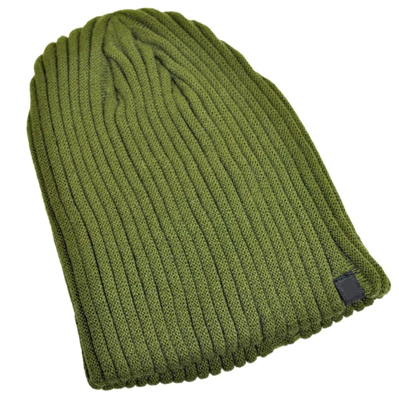 Rib Knit Beanie Hat OLIVE GREEN ONE SIZE FITS MOST