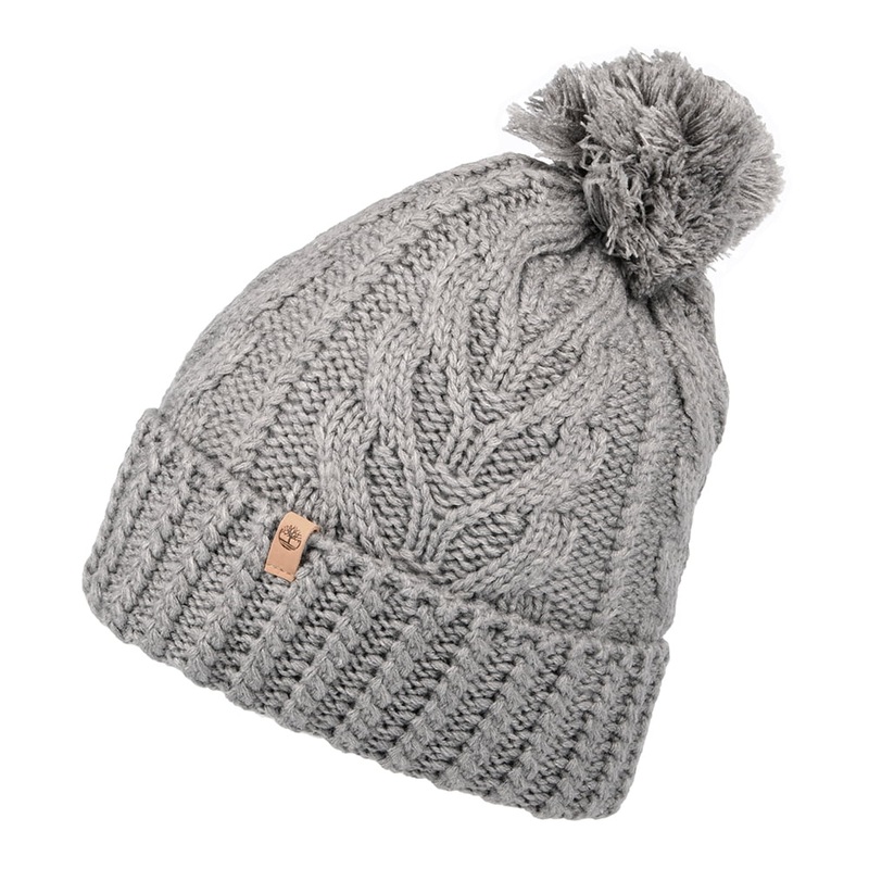 Timberland Hats Cable Knit Premium Bobble Hat – Light Grey 1-Size