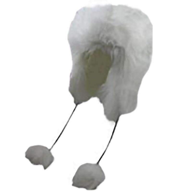 White Faux Fur Trapper Hat by JSA White