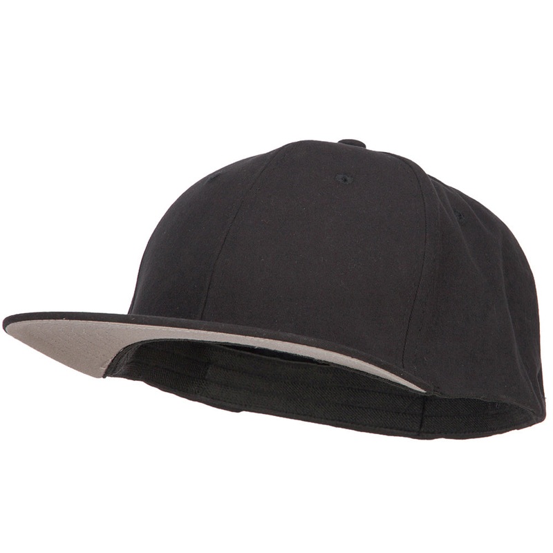 Big Size Flat Bill Stretchable Fitted Cap Black XL-2XL