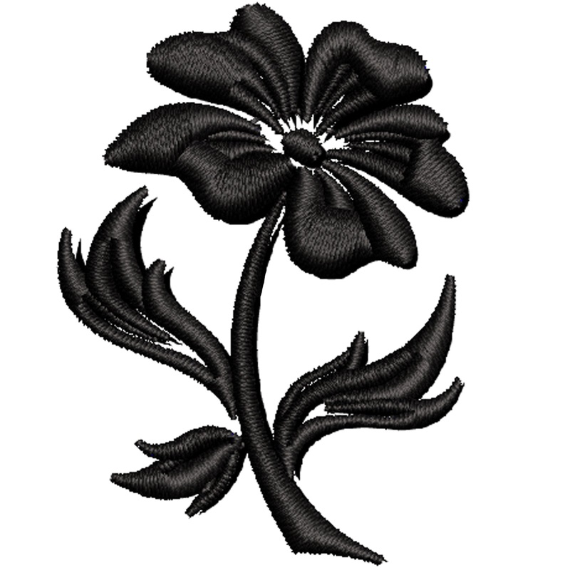 Black Flower Silhouettes Black Flower Silhouettes One Size