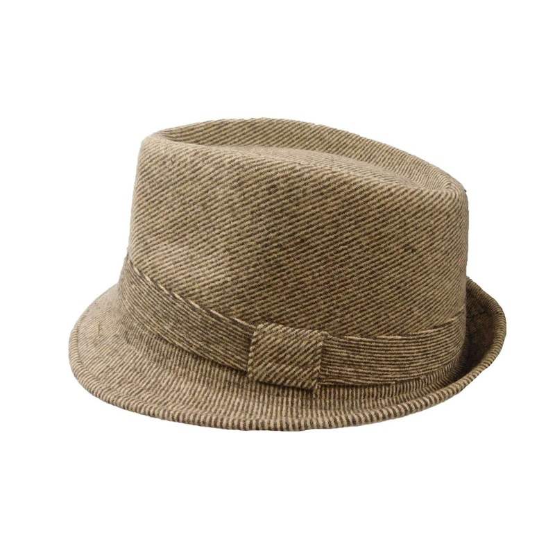 Brown Tweed Winter Trilby Fedora S/M Brown