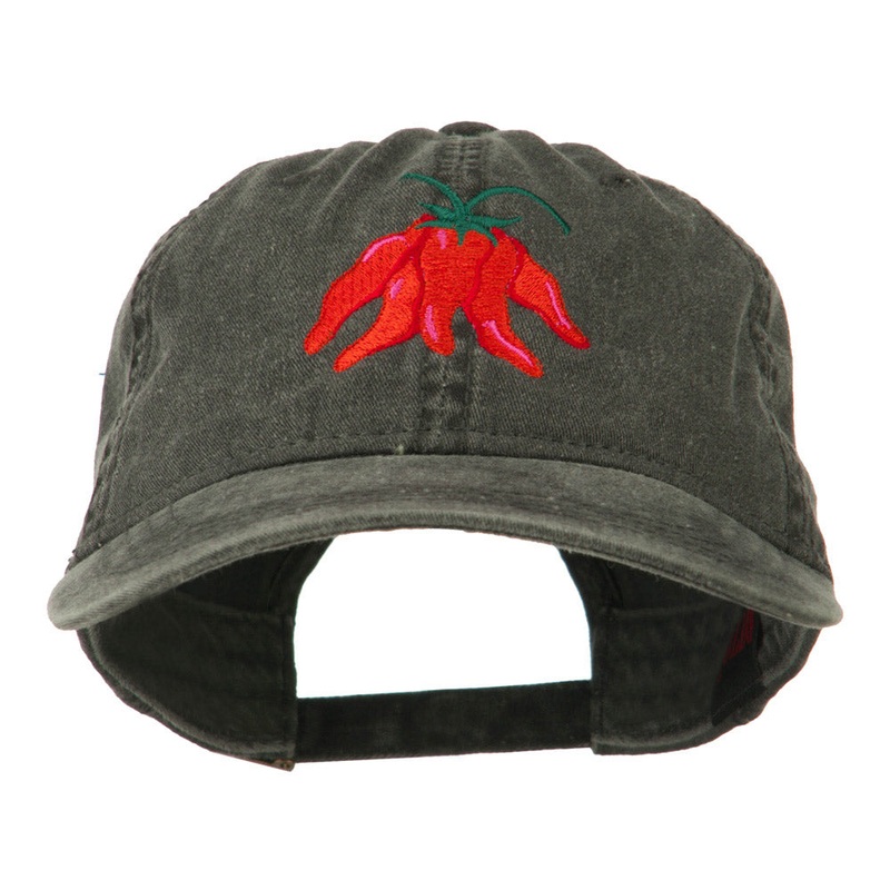 Chili Ristra Embroidered Washed Cap Black One Size