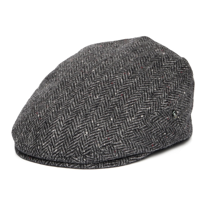 City Sport Donegal Tweed Herringbone Flat Cap – Grey-Black S