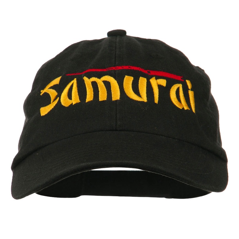 Japan Samurai with Sword Embroidered Pet Spun Cap Black One Size
