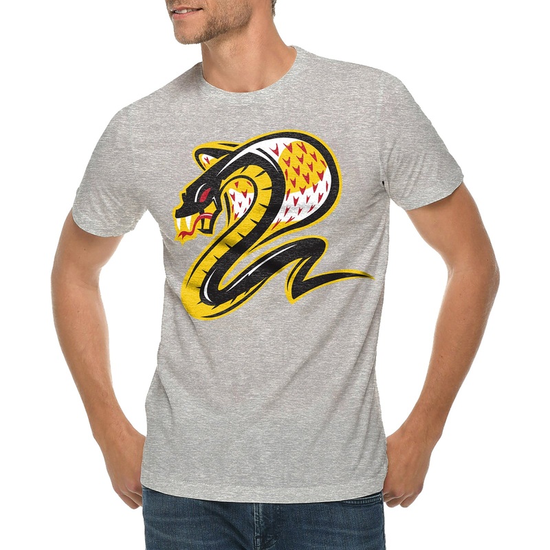 Kai the Cobra Graphic Design Lane Seven Ring Spun Jersey Cotton Short Sleeve Premium T-Shirt Heather Grey XS