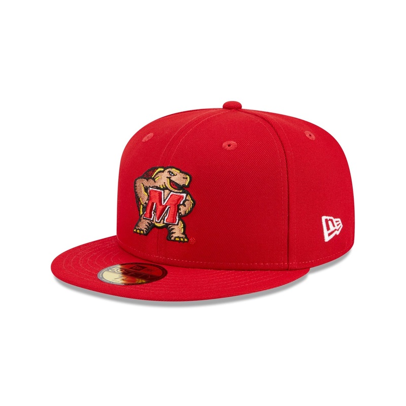 Maryland Terrapins Red 59FIFTY Fitted Hat 7