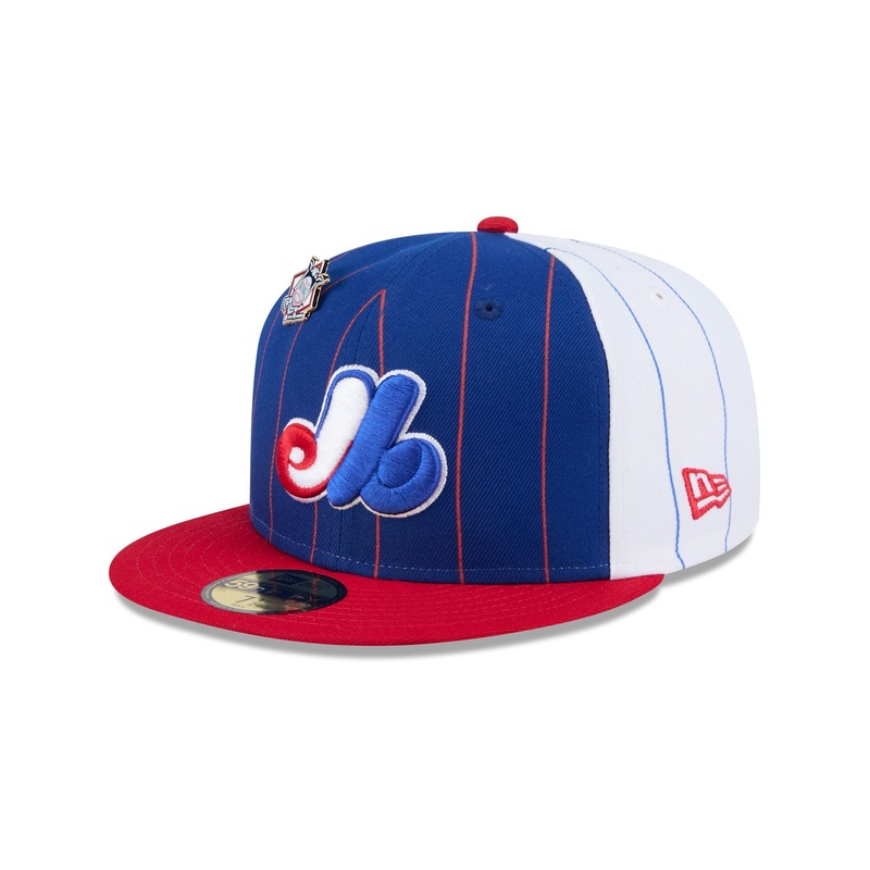Montreal Expos Pinstripe League Pin 59FIFTY Fitted Hat 7