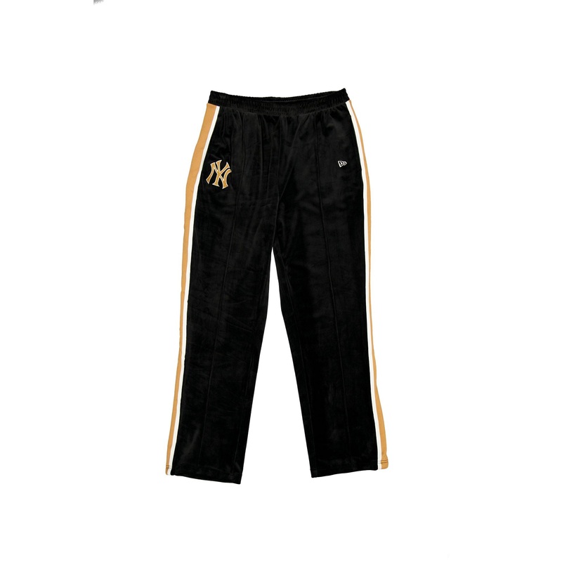 New York Yankees Black Velour Track Pants S