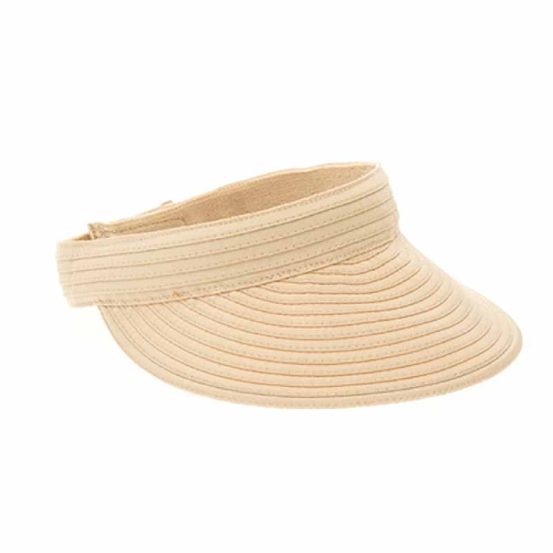 Sewn Ribbon Sun Visor – Boardwalk Style Natural