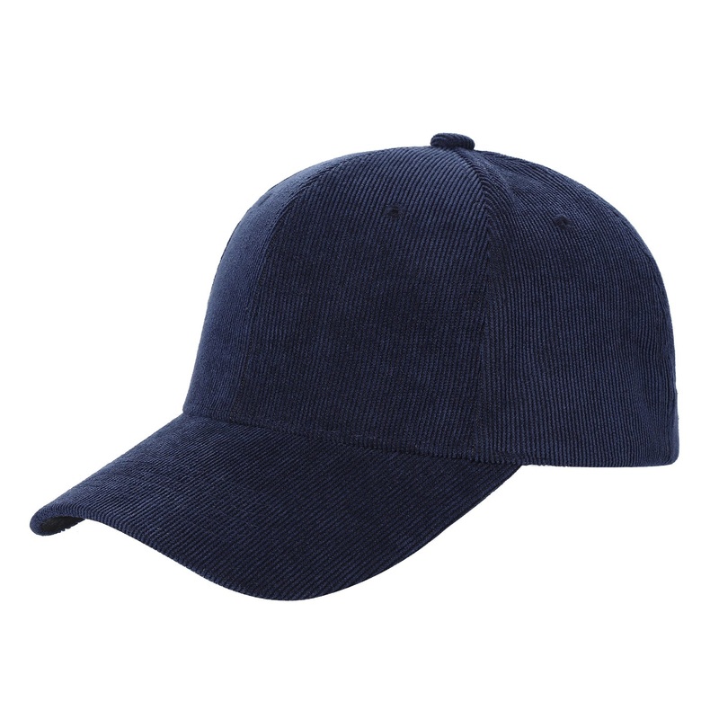 Unbranded Corduroy Baseball Cap with Buckle Closure Navy
