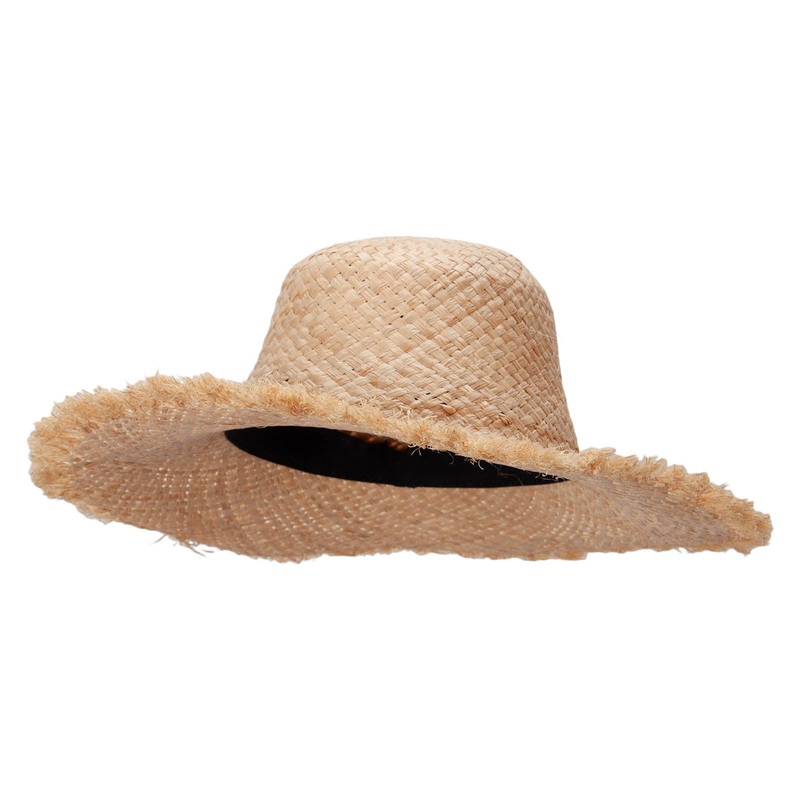 Women’s Short Fringed Brim Hat Natural One Size