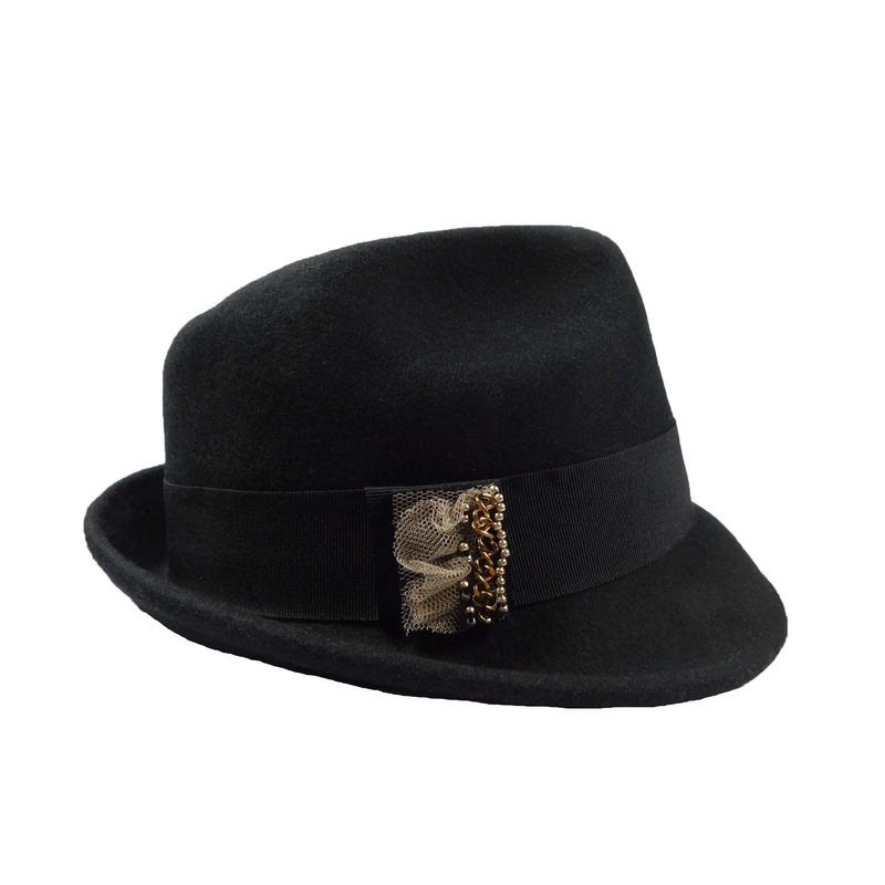 Women’s Wool Trilby Fedora Hat – Scala Hats Black