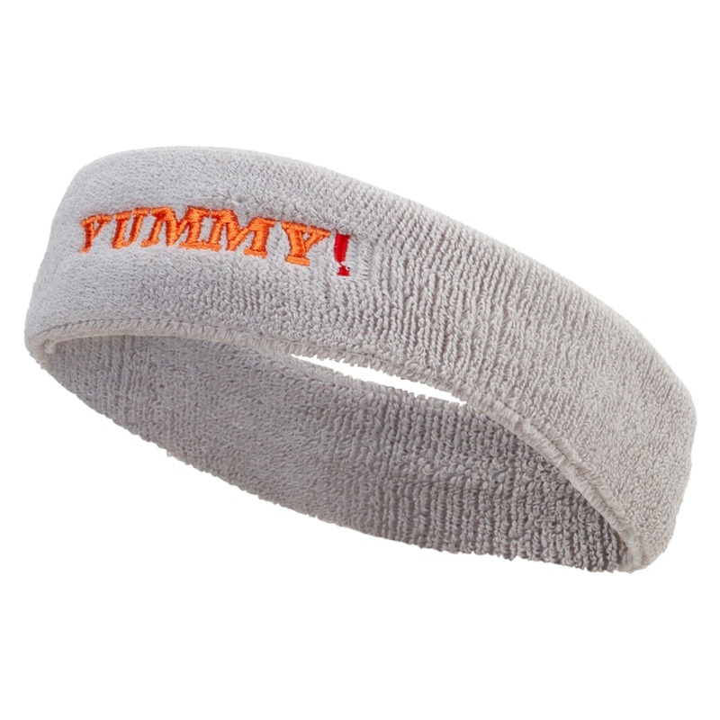 Yummy Embroidered Head Bands Terry Lt Grey One Size