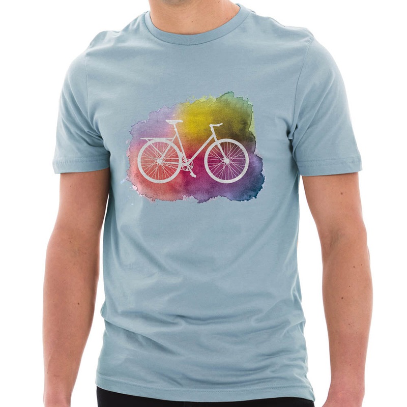 Artistic Bike Graphic Design Deluxe Jersey T-Shirt Blue Mist XS