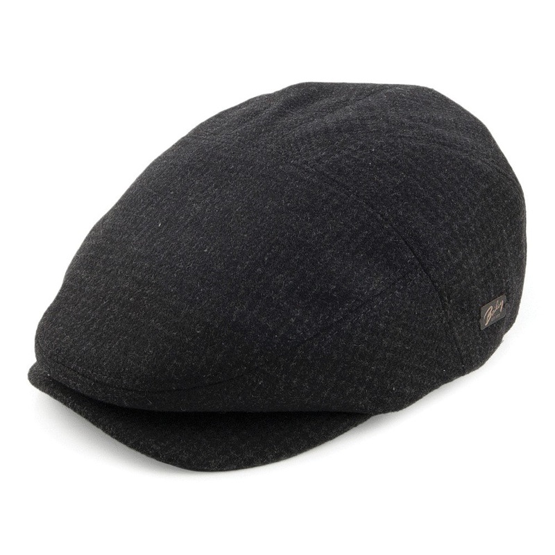 Bailey Hats Ormond Plaid Flat Cap – Black S