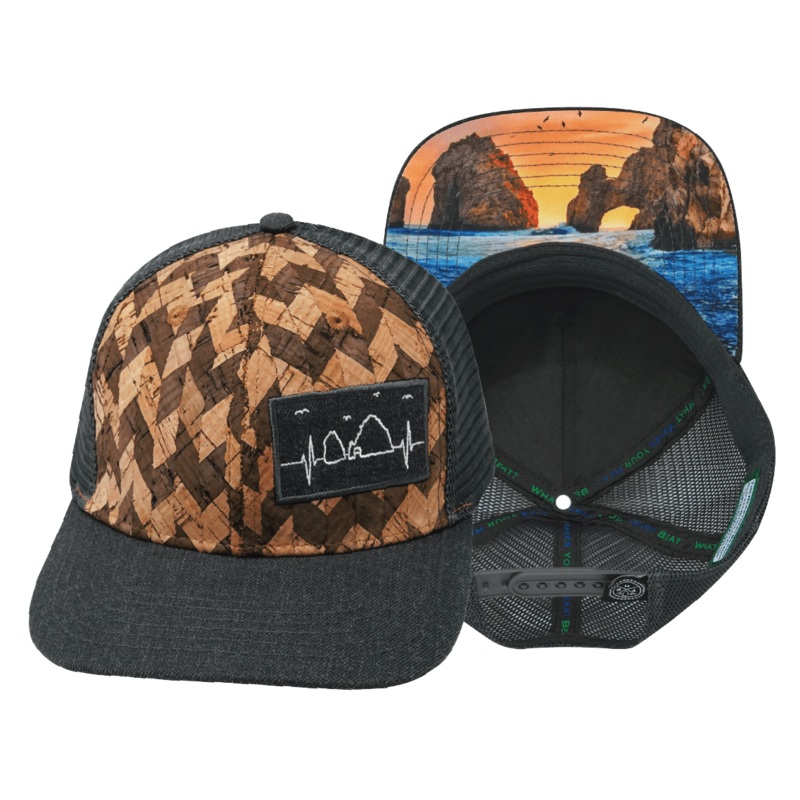 Cabo Hat – Baseball Hat Fit – Cork – Charcoal Gray – Trucker Mesh