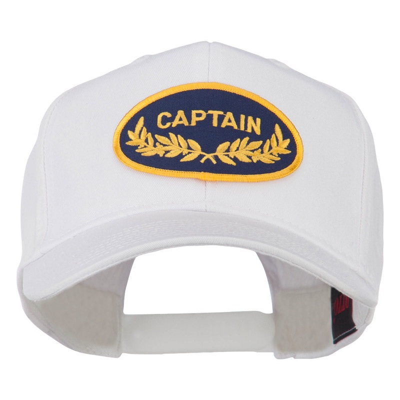 Captain Oak Leaf Military Patched Cap White One Size