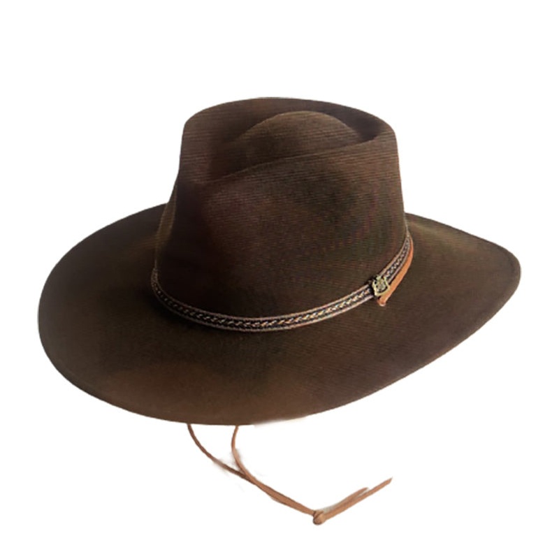 Crushable Wool Felt Safari Hat with Chin Cord – Biltmore Made in USA Brown Large (58.5 cm)