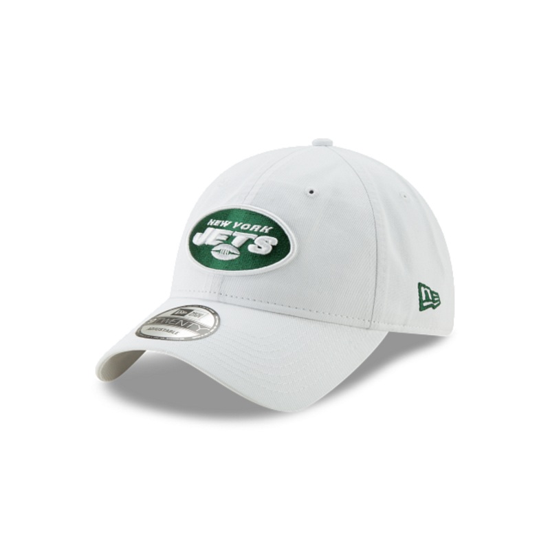 New York Jets Core Classic White 9TWENTY Adjustable Hat One Size