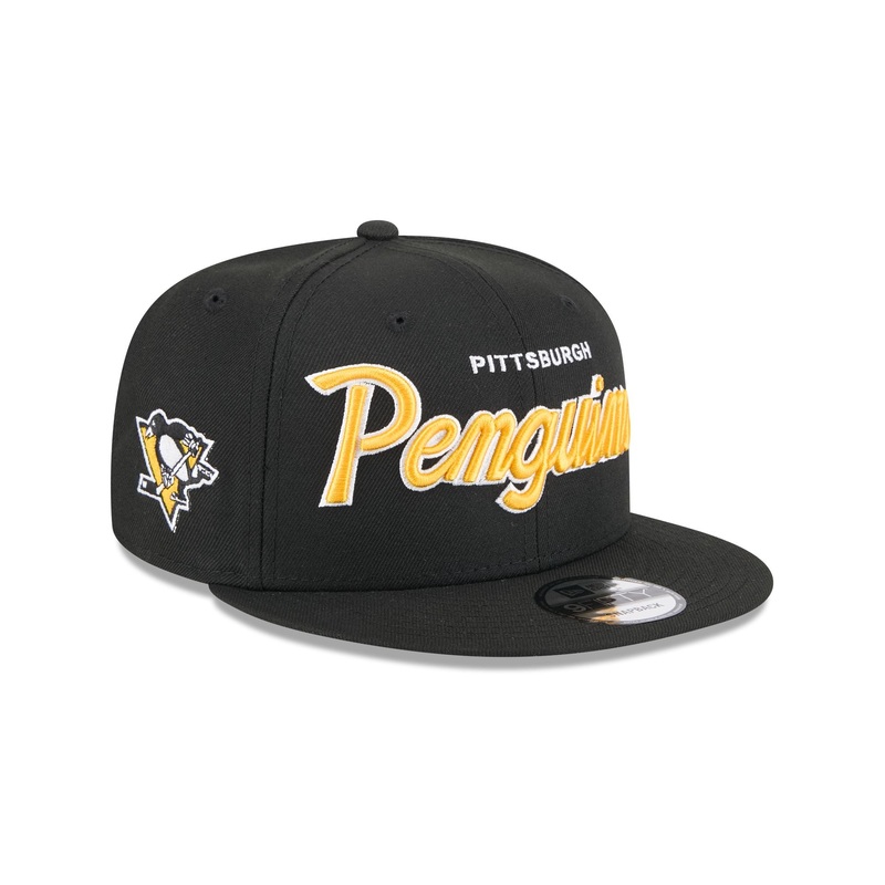 Pittsburgh Penguins Script 9FIFTY Snapback Hat One Size