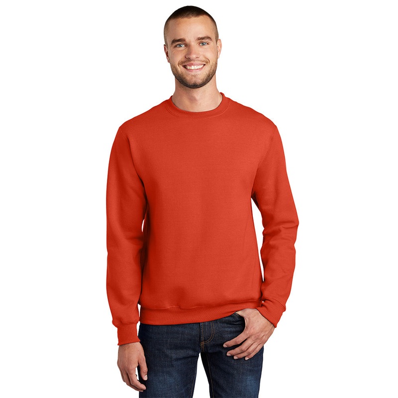 Port & Company PC90 Essential Fleece Crewneck Sweatshirt – Orange Orange S