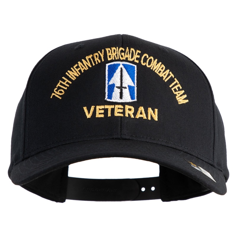 U.S. Army 76th Infantry Brigade Combat Team Embroidered Retro Cotton Blend Snapback Cap Black One Size