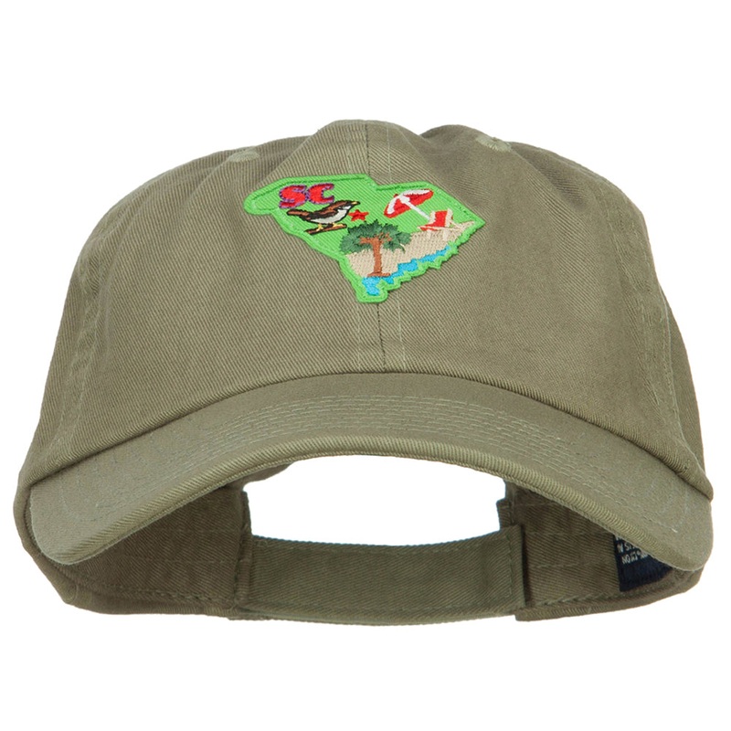 USA State South Carolina Patched Low Profile Cap Olive One Size