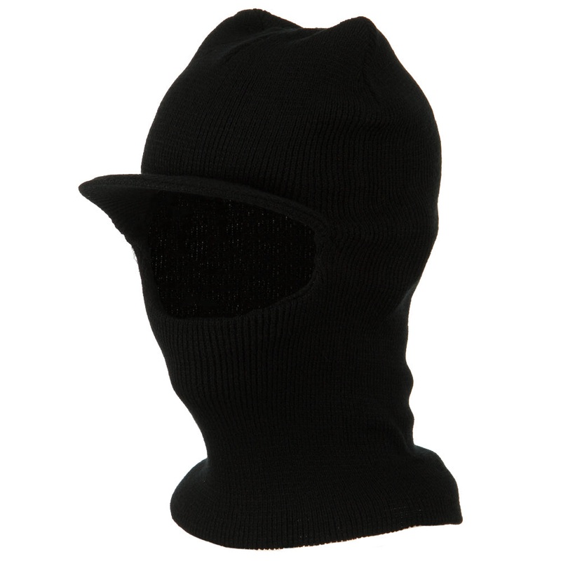 Visor One Hole Ski Mask Black One Size