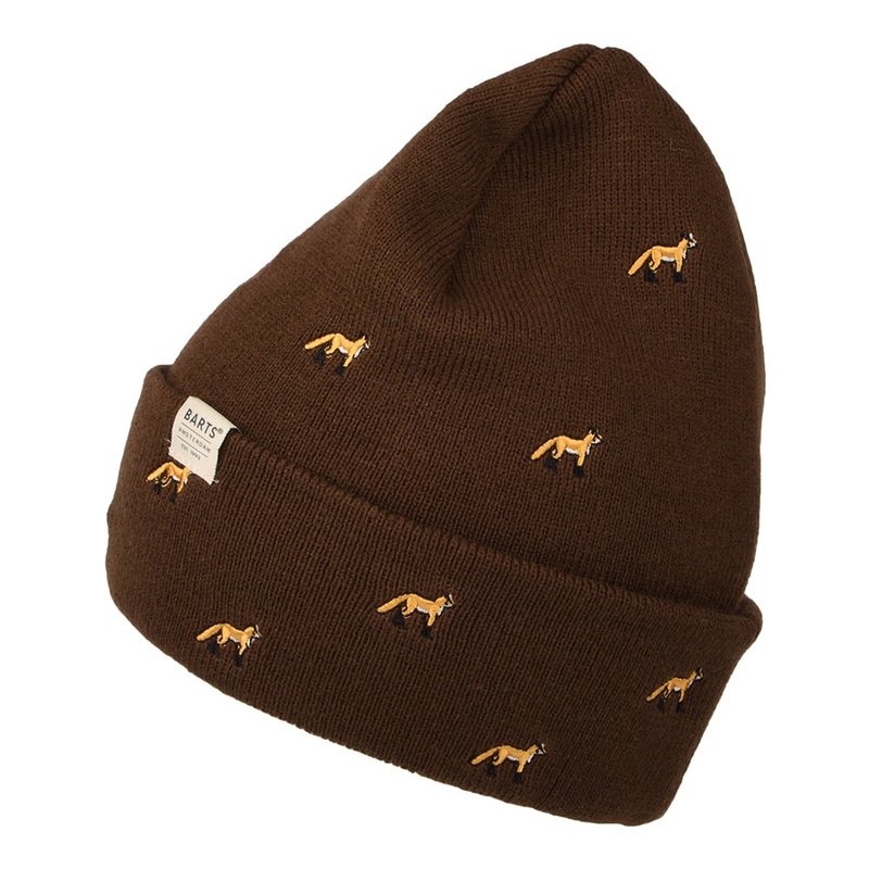 Barts Hats Vinson Fox Cuffed Beanie Hat – Dark Brown 1-Size
