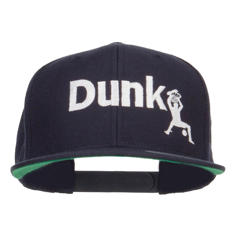 Basketball Dunk Embroidered Snapback Cap Navy One Size