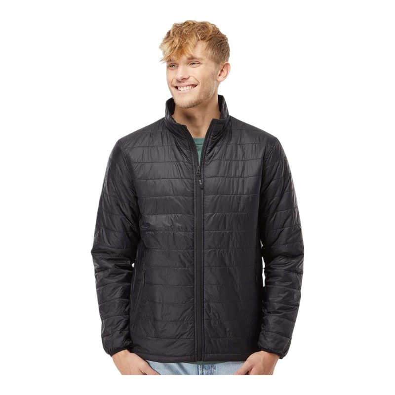 Independent Trading Co EXP100PFZ Men’s Puffer Jacket Black XS