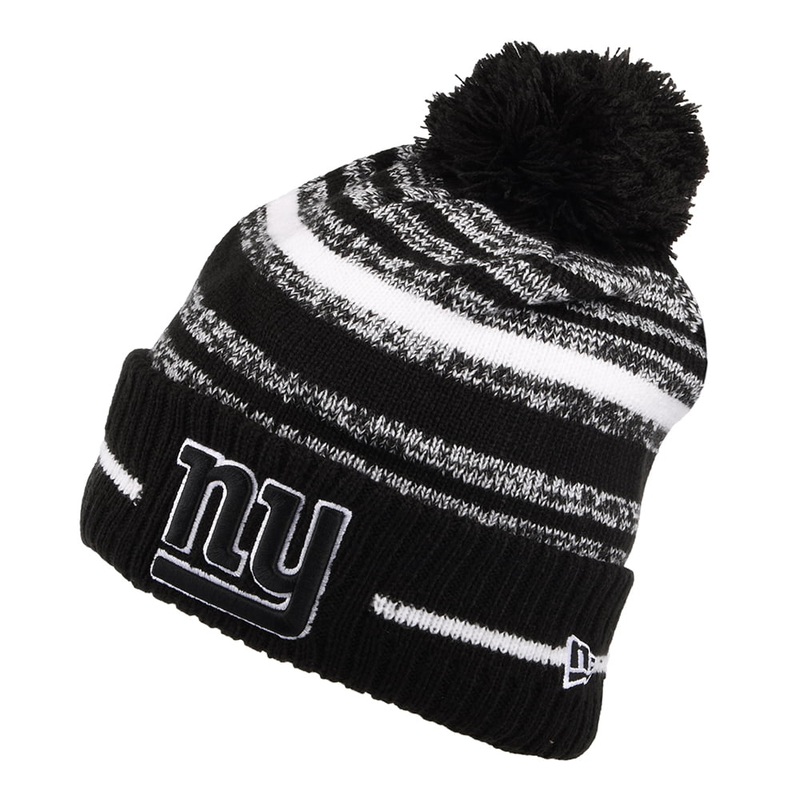 New Era New York Giants Bobble Hat – NFL Sport Knit – Black-White 1-Size