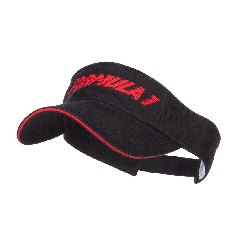 Racing Formula 1 Embroidered Sandwich Visor Black Red One Size