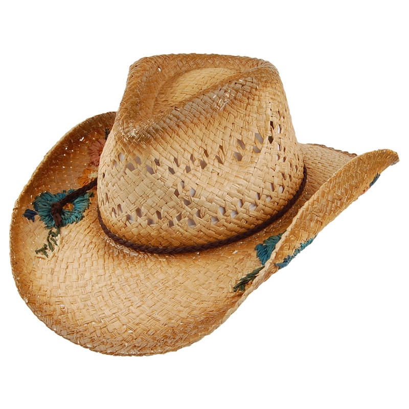 Scala Hats San Minata Raffia Cowboy Hat – Natural 1-Size