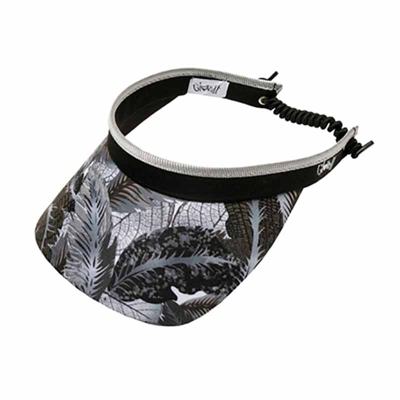 Shaded Leaf Golf Sun Visor with Coil Lace by GloveIt Black/Grey