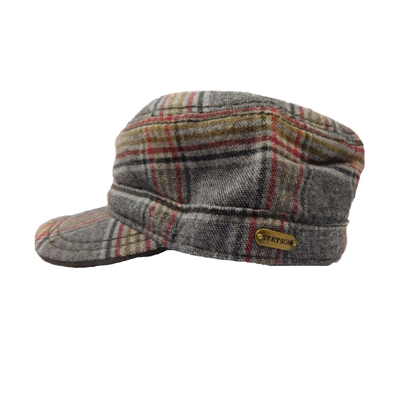Stetson Hats Plaid Cadet Cap Black Medium (57 cm)