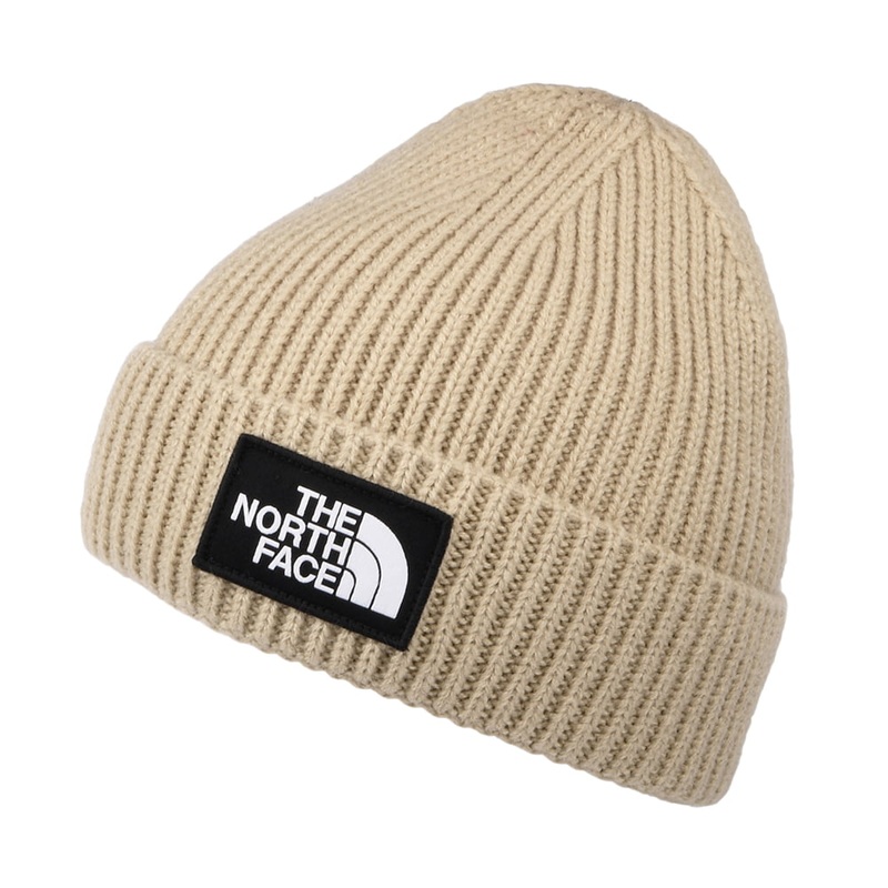 The North Face Hats TNF Logo Box Cuffed Fisherman Beanie Hat – Khaki 1-Size