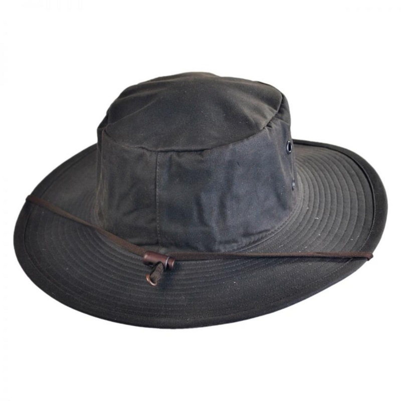The Squatter Waxed Cotton Booney Hat BROWN S