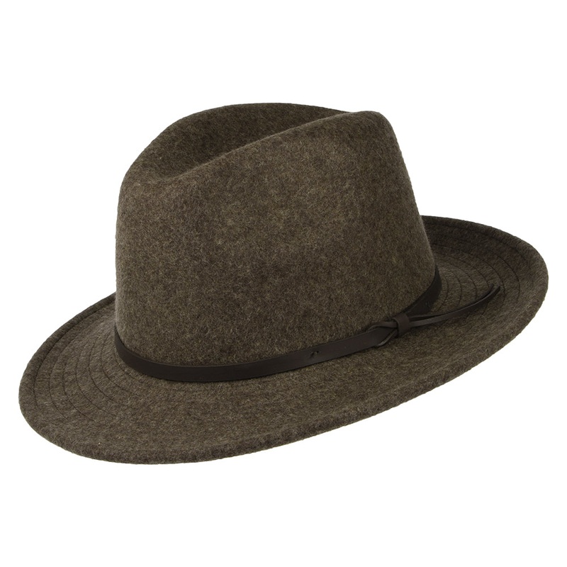 Tilley Hats TWF1 Montana Water Repellent Wool Felt Fedora Hat – Brown Mix 7
