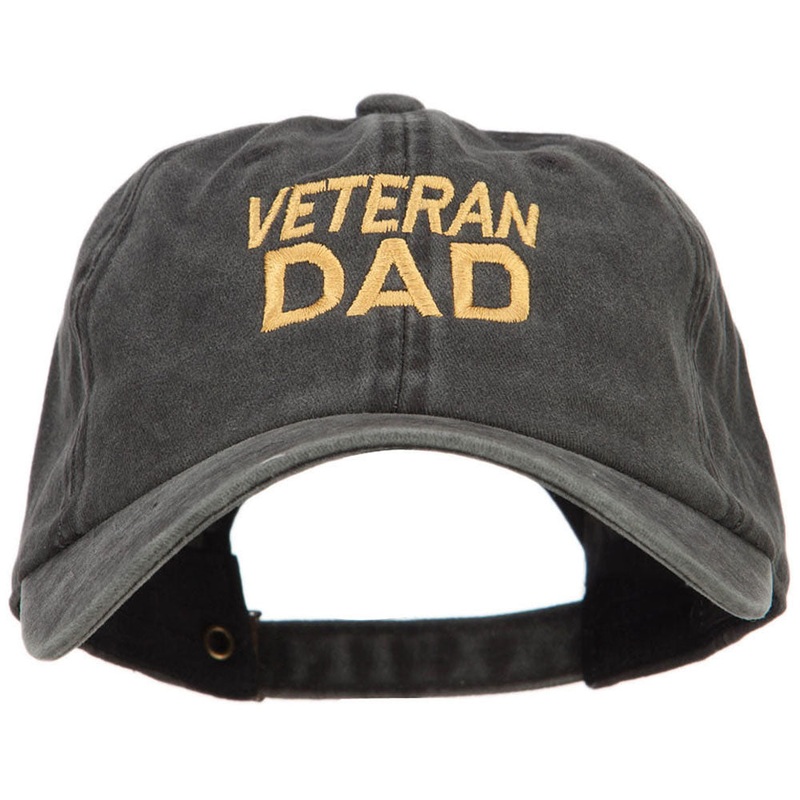 Veteran Dad Embroidered Washed Cotton Twill Cap Black One Size