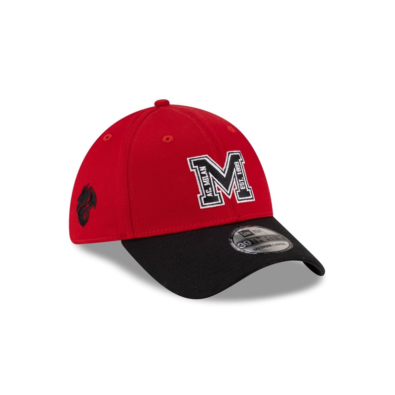 AC Milan M Logo Scarlet 39THIRTY Stretch Fit Hat S/M