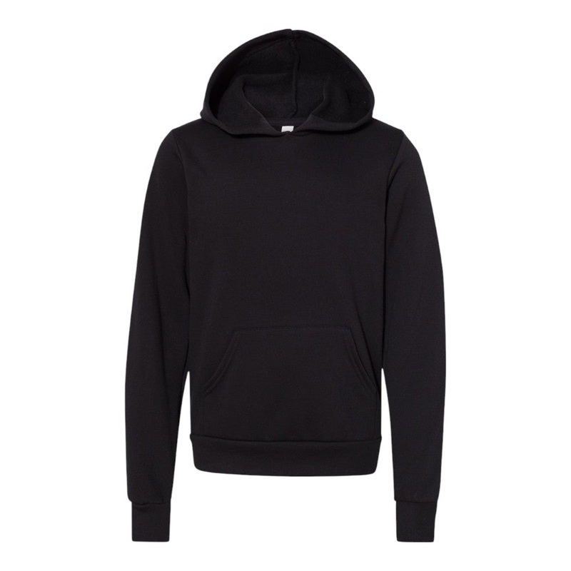 BELLA+CANVAS 3719Y Youth Sponge Fleece Hoodie Black S