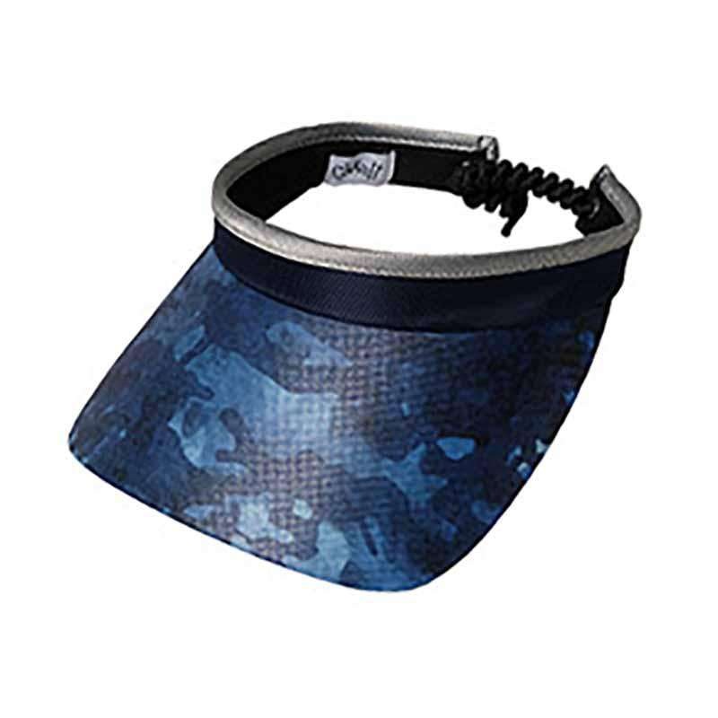 Blue Camo Golf Sun Visor with Coil Lace by GloveIt Blue