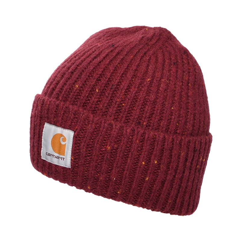 Carhartt WIP Hats Anglistic Beanie Hat – Maroon 1-Size