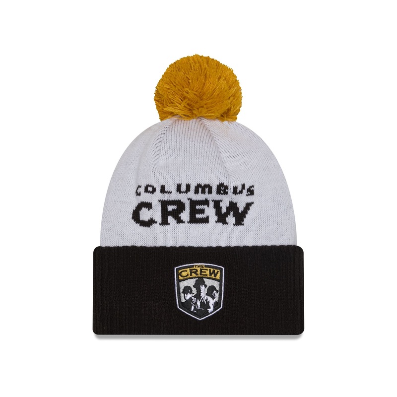 Columbus Crew 2025 Jersey Hook White Pom Knit Hat One Size