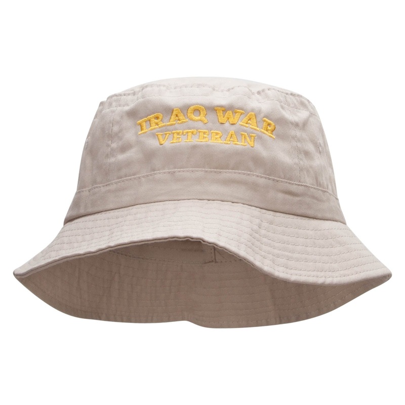 Iraq Veteran Embroidered Bucket Hat Natural One Size