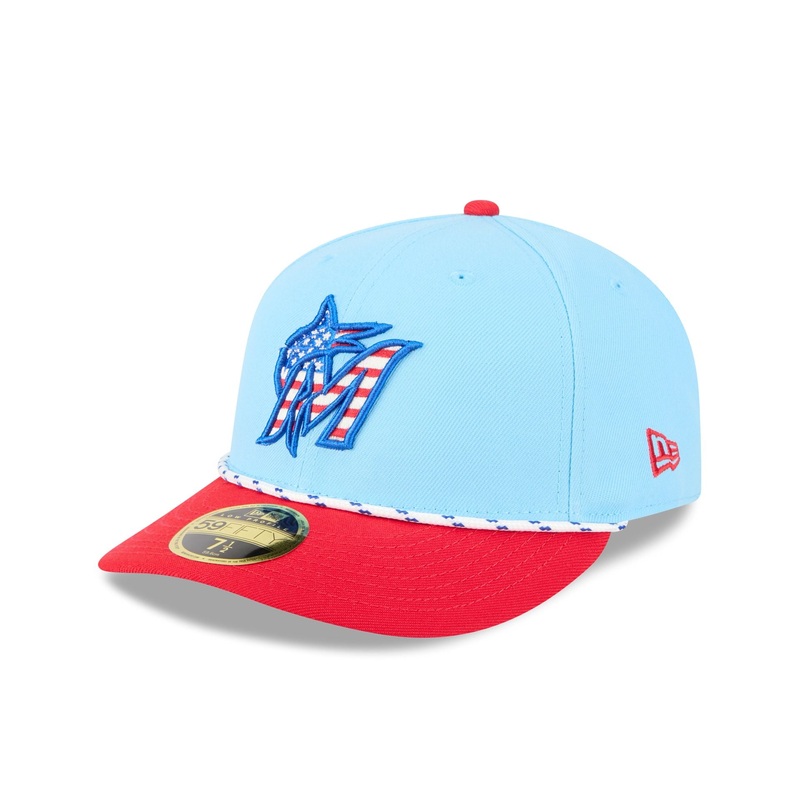 Miami Marlins Independence Day 2025 Low Profile 59FIFTY Fitted Hat 7