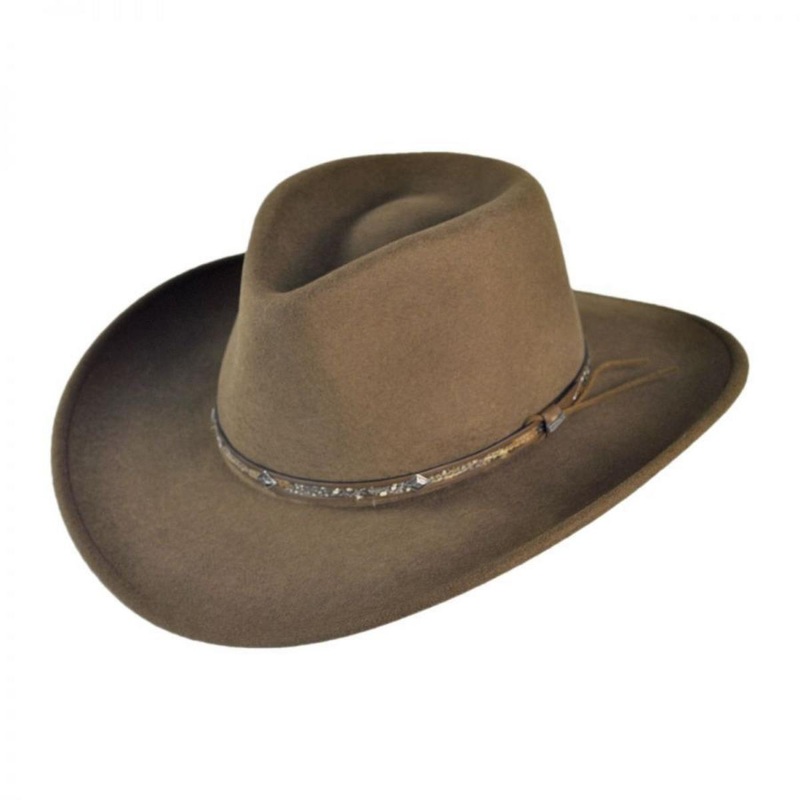 Mountain Sky Crushable Wool Felt Outback Hat ACORN XS